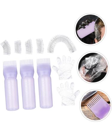 Housoutil 1 Set Shower Caps Pink Empty Lip Gloss Tubes Soccer Bows for Girls Bleach Kit Clear Gloves Shower Cap Root Comb Applicator Bottle Earmuffs Hair Purple Tool Kit - Buy Online on GoSupps.com