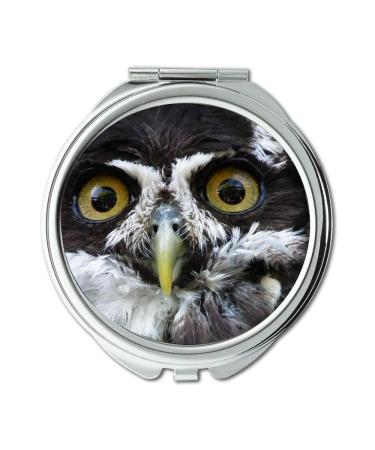 Mirror Compact Mirror owl face young owl pocket mirror portable mirror
