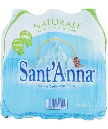 Sant'Anna Acqua Natural Organic PET Mineral Bottles 0.5 L Pack of 12 - Buy Online on GoSupps.com