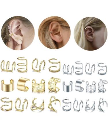 24 Pcs Gold Silver Non-Piercing Hair Beads Cuffs Clips for Women Men - Hair Accessories Styling Jewelry - Buy Online on GoSupps.com