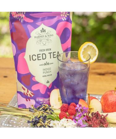 Harney & Sons Indigo Punch Iced Tea - 15 Bags (7.5 oz) | Refreshing Brew - Buy Online on GoSupps.com