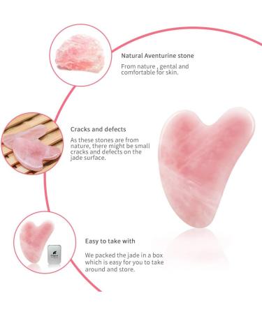 Flagest Gua Sha Face Tool - Rosenquarz Heart Shape Massage & Anti-Wrinkle Treatment for Radiant Skin - Buy Online on GoSupps.com
