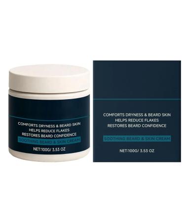 Moisturizing Beard Cream - 100g Softening Beard Cream Soothing Balm for Facial Hair - For shaving showering travel grooming and daily use