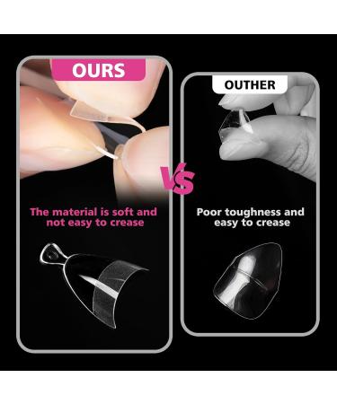 Buy SITELENABY 600pcs Half Cover Short Almond Nail Tips | Extra Short Soft Gel Tips for Salon | 12 Sizes Available - International Shipping - Buy Online on GoSupps.com