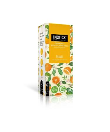 Intick |Sugar -free instant drink - orange |1 pack for 12 x 1.5 l |Vegan low in calories with vitamin C flavored instant beverage powder for water