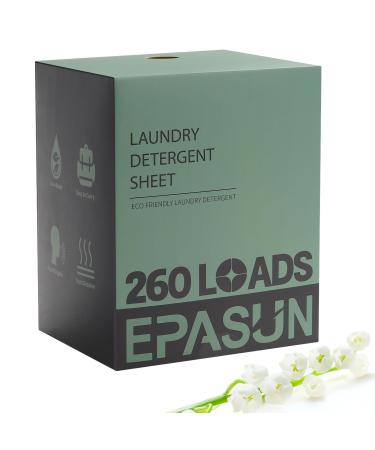 Laundry Detergent Sheets Up To 260 Loads for Lower Cost and Last Longer Use Fresh Scent Laundry Sheets Eco-Friendly Liquidless Soap Strips Plant-based Hypoallergenic Washing Supplies