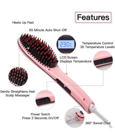 Bienna Professional Hair Straightener & Brush | Dual Voltage Ceramic Comb for Silky Styles | 450 Auto Shut Off - Buy Online on GoSupps.com