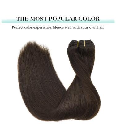 Doores Real Hair Extensions Clip - 12 Inch Light Dark Brown 30cm 7 Piece 80g Remy Human Hair - Thick & Natural Clip-In Extensions - Buy Online on GoSupps.com