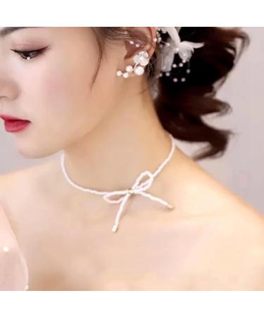 Oralgos Elegant Loop Trailer Necklace - Stylish Pearl Collarbone Chain Gift for Women & Girls - Buy Online on GoSupps.com