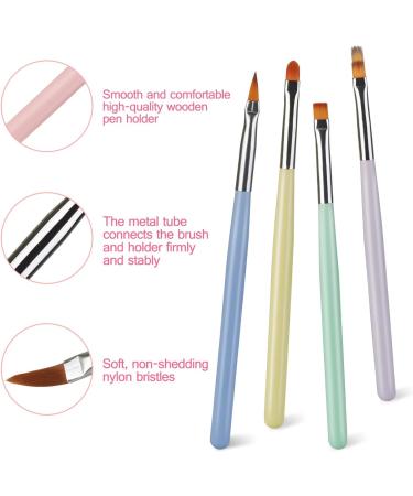 8PCS Nail Art Brushes Set - Nail Extension Gel & Builder Gel Brushes for DIY Manicure | FITDON - Buy Online on GoSupps.com