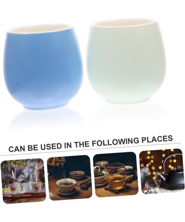 Zerodeko Handmade Tea Cup Ceramic Sake Cups 2pcs Cup Mug Lovers Ceramics Simple Tea Sake Cups Tea Tasting Cup - Buy Online on GoSupps.com