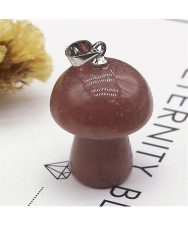 2PC Mini Mushroom Natural Stone Charms Rose Quartz Opal Amethyst Gemstone Crystals Pendant for Jewelry Making Necklace Earrings Full of Texture (Color : Yellow Jade) - Buy Online on GoSupps.com