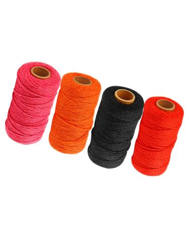 Amosfun 4 Roll DIY Craft Thread Natural Cooking Twine Gift Wrapping Cord Camping Rope Wrapping Rope Weaving