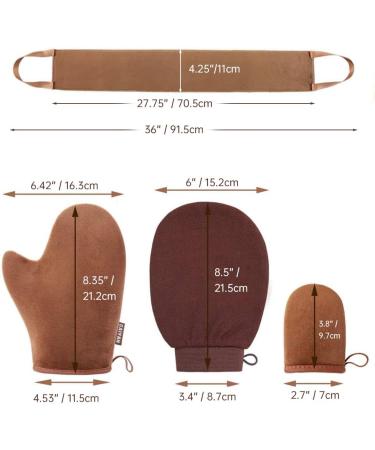 Self Tanning Mitt Applicator Kit - 4 Piece Set with Glove Exfoliating Mitt Mini Face Applicator & Back Lotion Applicator - Perfect for a Flawless Tan - Buy Online on GoSupps.com