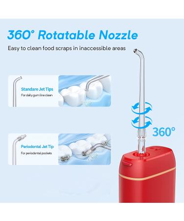 Enpuly Cordless Water Flosser for Teeth - Rechargeable Dental Oral Irrigator with 5 Jet Tips, 3 Modes, IPX8 Waterproof - Portable for Travel & Home Use (Red Gold) - Buy Online on GoSupps.com