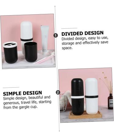 Minkissy Raccoon Toothbrush Cup Set - 2 Portable Plastic Holders for Travel & Home - Buy Online on GoSupps.com