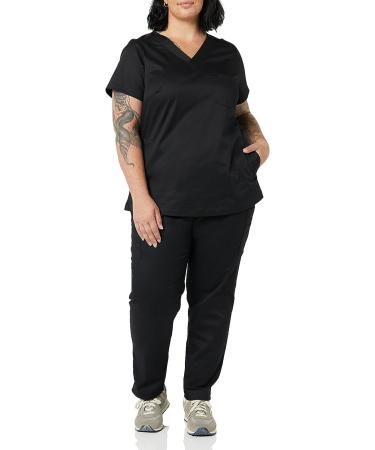 Amazon Essentials Women's Classic Fit V-Neck Short Sleeve Scrub Top - Plus Size 5X Black - Buy Online on GoSupps.com
