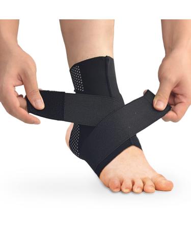 Seektop Ankle Support Brace for Women & Men Ankle Compression Sleeve with Adjustable Strap Breathable Ankle Wrap for Sprain  Achilles Tendonitis  Plantar Fasciitis Pain Foot Medium