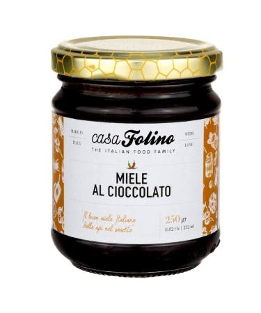Calabrese Natural Chocolate Honey 250g Casafolino Delicious Api Honey made with Millefiori and Calabrese chocolate paste. Ideal for sweetening and making desserts.