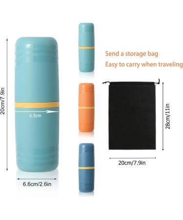 3-Pack Travel Toothbrush Set | Portable Toothbrush Case & Holder for Camping School & Travel | Waterproof Toothbrush Container & Cup - Buy Online on GoSupps.com