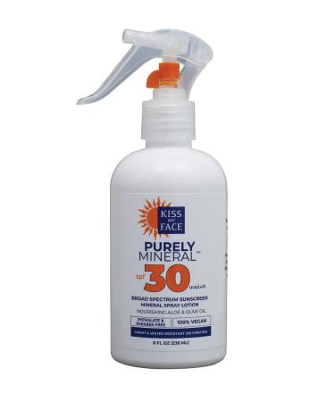 Kiss My Face Purely Mineral Broad Spectrum Sunscreen Mineral Spray Lotion SPF 30 8 fl oz (236 ml)