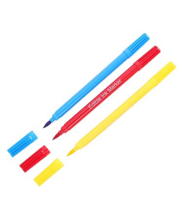 BESTonZON 9 Pcs Baking Pen Marker Pen Decorating Cake Pens Dual Tip Markers Edible Markers Food Coloring Markers Food Decorating Writer Markers for Plastic Decorative Items Double Sided