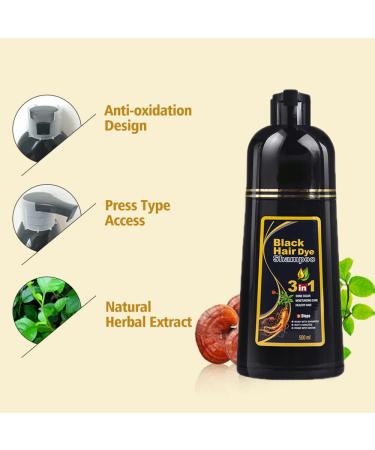WIZOLA Herbal Brown Hair Color Shampoo - 3 in 1 Permanent Natural Coverage for Gray/White Hair | Conditioning Dye Treatment 16oz (500ml) - Dark Brown - Buy Online on GoSupps.com