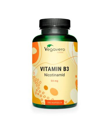 Vitamin B3 Nicotinamide Vegavero | 180 Capsules | Pure Formula (Flush Free) | No Additives | VEGAN