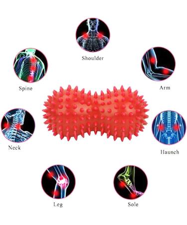 Spiky Massage Balls - Hard Spike Massage Ball & Foot Massager for Plantar Fasciitis Relief (Red) - Shop Internationally - Buy Online on GoSupps.com