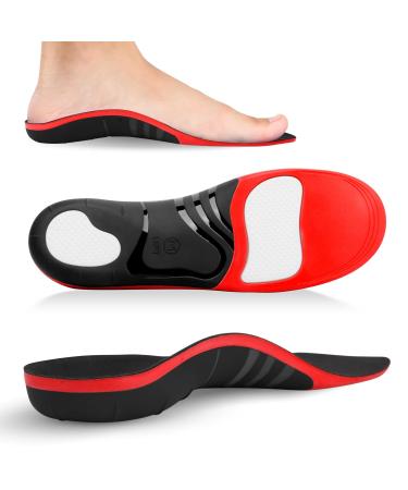 (220+lbs) Plantar Fasciitis Strong Arch Support Insoles for Men Women - Orthotic Inserts Insoles High Arch for Arch Pain Flat Feet - Boot Work Shoe Insole - Heavy Duty Support Pain Relief Black S UK 6-7.5 (26cm)