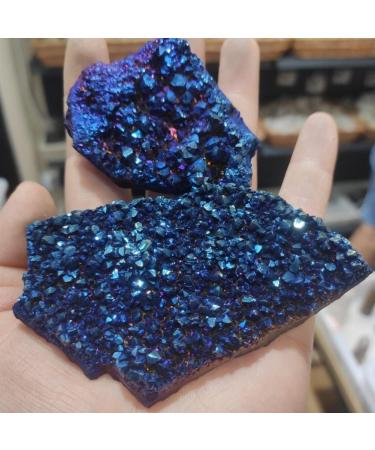 Natural Crystal Rough Specimen 1pcs Natural Crystal electroplated Colored Crystal Clusters Specimen of Open Crystal Clusters Home Decorated Stones CrystalsStone (Size : 80-100g) - Buy Online on GoSupps.com