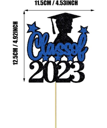 Fulenyi Decorations for Graduation Cakes Congratulations Graduation Supplies Cake Decorations High School Graduation College Graduation Decorations Black Blue - Buy Online on GoSupps.com