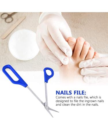 Long Handled Nail Scissors Clippers Perfect For Thick Toe Nails Easy Reach Handle Unique Design Ergonomic Cuticle Scissor Ingrown Toenail File - Buy Online on GoSupps.com