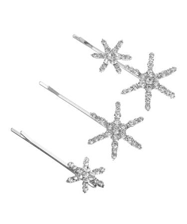 MAGICLULU 3 Sets Star Hairpin Rhinestone Barrettes for Women Hair Clip for Wedding Pearl Hair Accessories Pearl Clips for Hair Bobby Clips Bride Korean Rhinestones Female Star