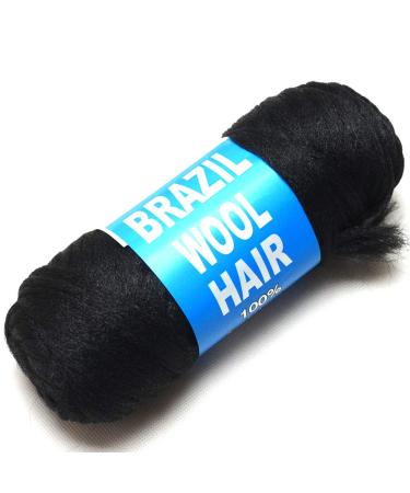 BLUPLE Brazilian Wool Hair Roll - Black Acrylic Yarn for African Hair Braiding and Twisting | Jumbo Braids/Crochet Faux Locs/Dreadlocks - 1 Roll (Pack of 1) - Buy Online on GoSupps.com