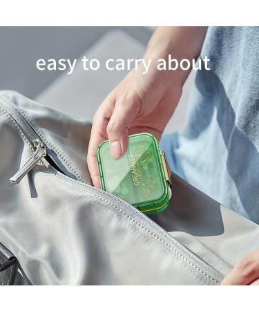 Portable Double Lock Pill Box - Travel & Business - 2pc Secure Pill Storage for a Week (Purple - Buy Online on GoSupps.com