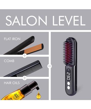 Buy Mini Cordless Hair Straightener Brush Pro+ | Portable Ionic Hot Comb 60 Mins Battery Life - Perfect for Travel & Gifts for Women - Buy Online on GoSupps.com