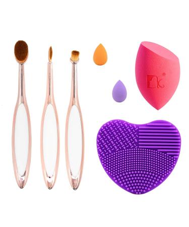 Dolovemk Oval Foundation Brush sponge silicone cleaning pad clean the make-up brush quickly and clean.Mini-make-up sponge suitable for eye and nose area