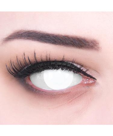 Meralens soft 12 month lenses Blind White without prescription with case 1 pair (1 x 2 pieces)