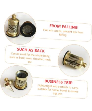 Minkissy Portable Moxibustion Box - 3 Series Heat Therapy Device for Tendonitis | Moxa Massage Tools | Household Heating Tank | 8x5.7cm | 3PCS Golden - Buy Online on GoSupps.com