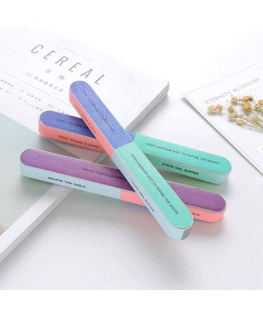 LANTRO JS Nail File 6.9 0.8inches Colorful Multiple Side Nail Files Emery Board Nail Care Tool and Buffer Sanding Sponge Files Buffer Polisher - Buy Online on GoSupps.com