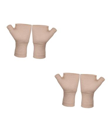 Fingerless Gloves 2 Pairs Pressure Wrist Wrist Carpal Tunnel Wrist Brace Rheumatiod Gloves Wrist Thumb Brace Gloves for Working Out Tendonitis Support Spandex 20% Sports Protector
