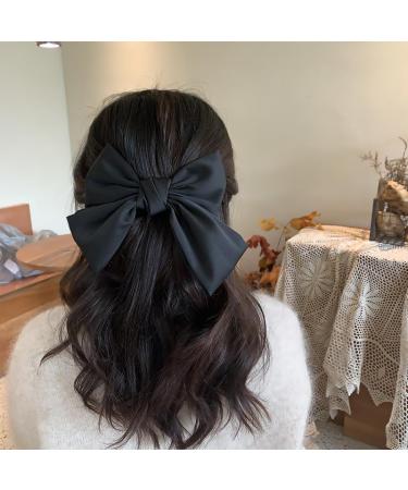 jklitio 4pc Oversized Bow Vintage Hair Clips with Spring Clips to Fix Hair Soft Satin Silk Ladies Hair Clips Ladies Hair Accessories for Christmas Everyday Party - Buy Online on GoSupps.com