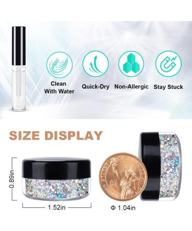 Buy Holographic Chunky Glitter Set Silver Gold Magic Purple & Blue Perfect for Festivals Carnival & Rave Includes 4 Pots & Quick Dry Primer Glue Gel - Buy Online on GoSupps.com