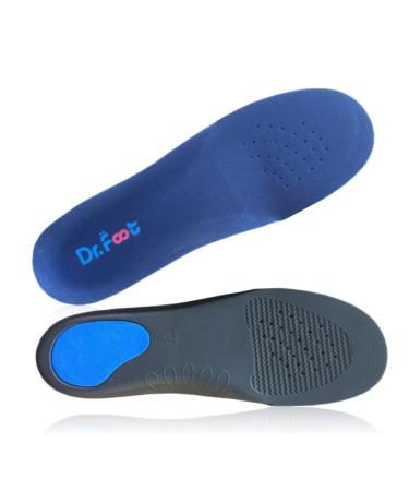 Dr. Foot Full Orthotics Shoe Insoles - Arch Support Inserts Correct Flat Feet  Over-Pronation  Fallen Arch (M- W8.5-10 | M7.5-9) M - Women's 8.5-10 | Men's 7.5-9 Blue&black