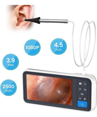 QIYUDS Ear Wax Removal Tool Digital Otoscope with 4.5 Inches Screen 3.9mm Ear Camera with 6 LED Lights 2500 mAh Rechargeable Battery Supports Photo Snap and Video Recording - Buy Online on GoSupps.com