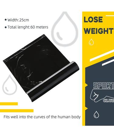 60m Black Osmotic Plastic Body Wrap for Workout and Sweat Enhancement - Reduce Stomach Cellulite with Power Wrap Film - 1 Roll - Buy Online on GoSupps.com