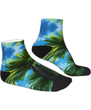 Summer Palm Tree Socks for Women & Men | Comfortable Fashionable Patterns - One Size Fits All - Buy Online on GoSupps.com