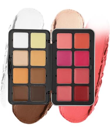  Berriphonia Creamy Blush Palette - Makeup Palette 16 Colors Creamy Blushes & Eyeshadow | Long Hold Bronzing Powders and Foundation for All Occasions Parties Travel - Buy Online on GoSupps.com