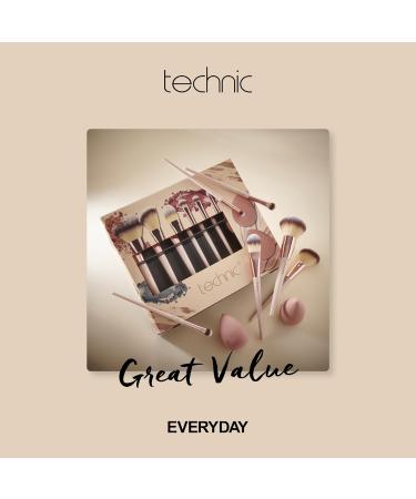 Technic Cosmetic Brush and Sponge Gift Set - Professional Makeup Kit with 6 Brushes & 2 Beauty Sponges - Vegan & Cruelty-Free - Buy Online on GoSupps.com